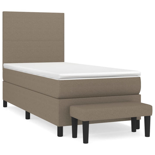 Box Spring Postel S Matrací Textil Taupe
