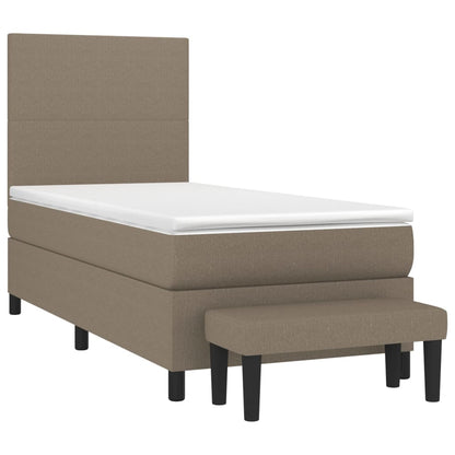 Box Spring Postel S Matrací Textil Taupe