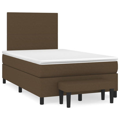 Box Spring Postel S Matrací Tmavě Hnědá 120X200 Cm Textil