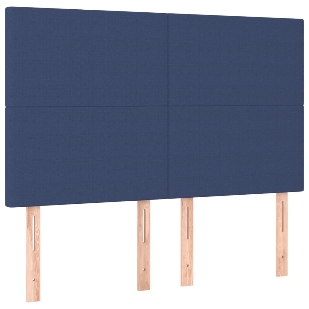 Box Spring Postel S Matrací Modrá 140X190 Cm Textil