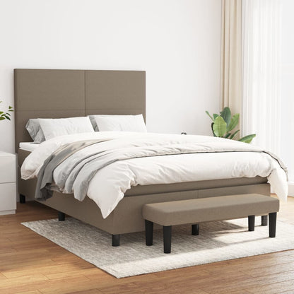 Box Spring Postel S Matrací Textil Taupe