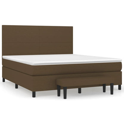 Box Spring Postel S Matrací Tmavě Hnědá 160X200 Cm Textil