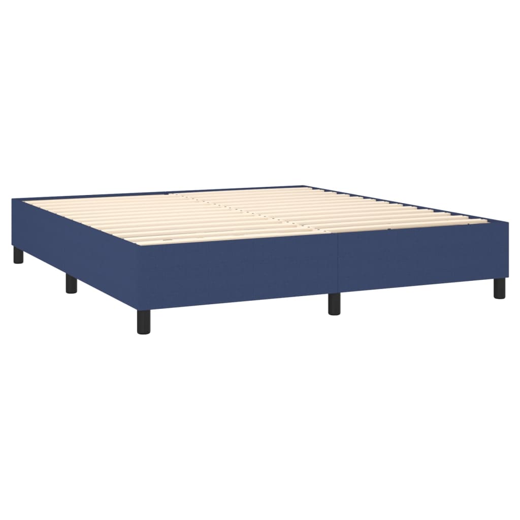 Box Spring Postel S Matrací Modrá 160X200 Cm Textil
