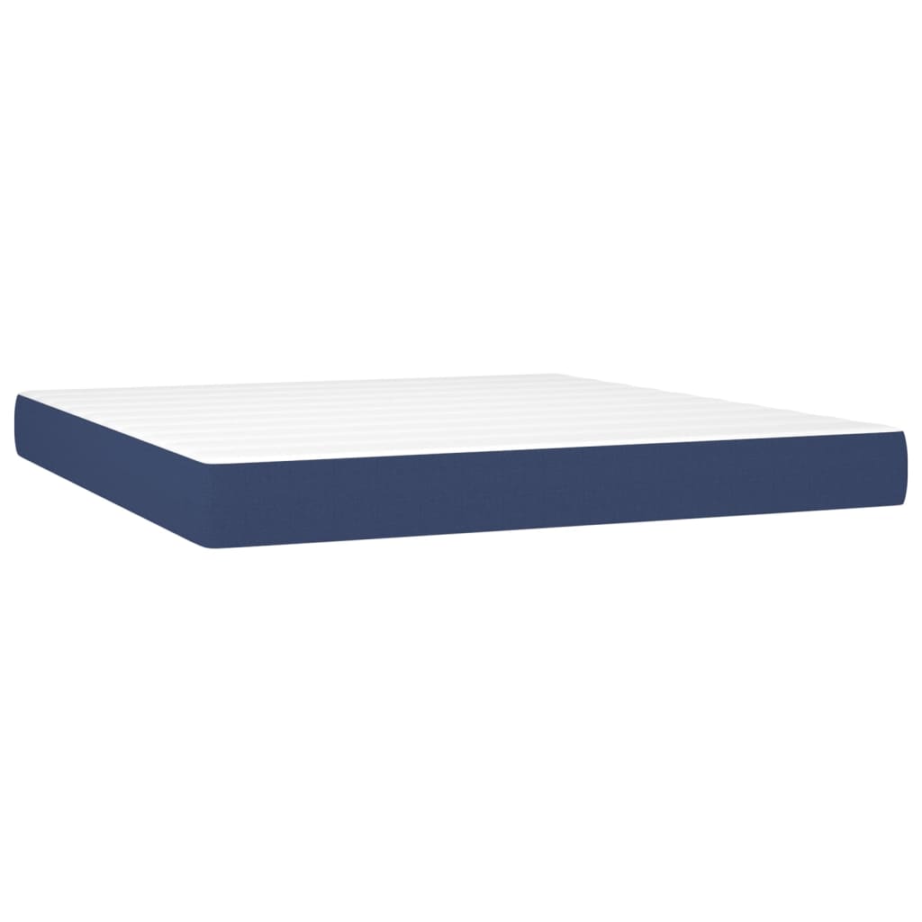 Box Spring Postel S Matrací Modrá 160X200 Cm Textil