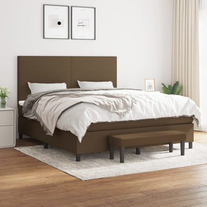Box Spring Postel S Matrací Tmavě Hnědá 180X200 Cm Textil