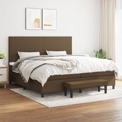 Box Spring Postel S Matrací Tmavě Hnědá 200X200 Cm Textil