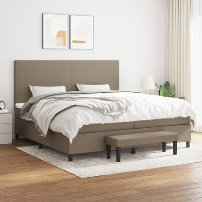 Box Spring Postel S Matrací Textil Taupe
