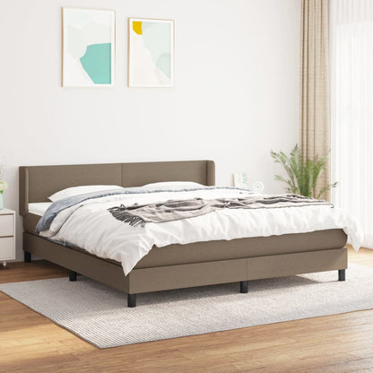 Box Spring Postel S Matrací Taupe 160X200 Cm Textil