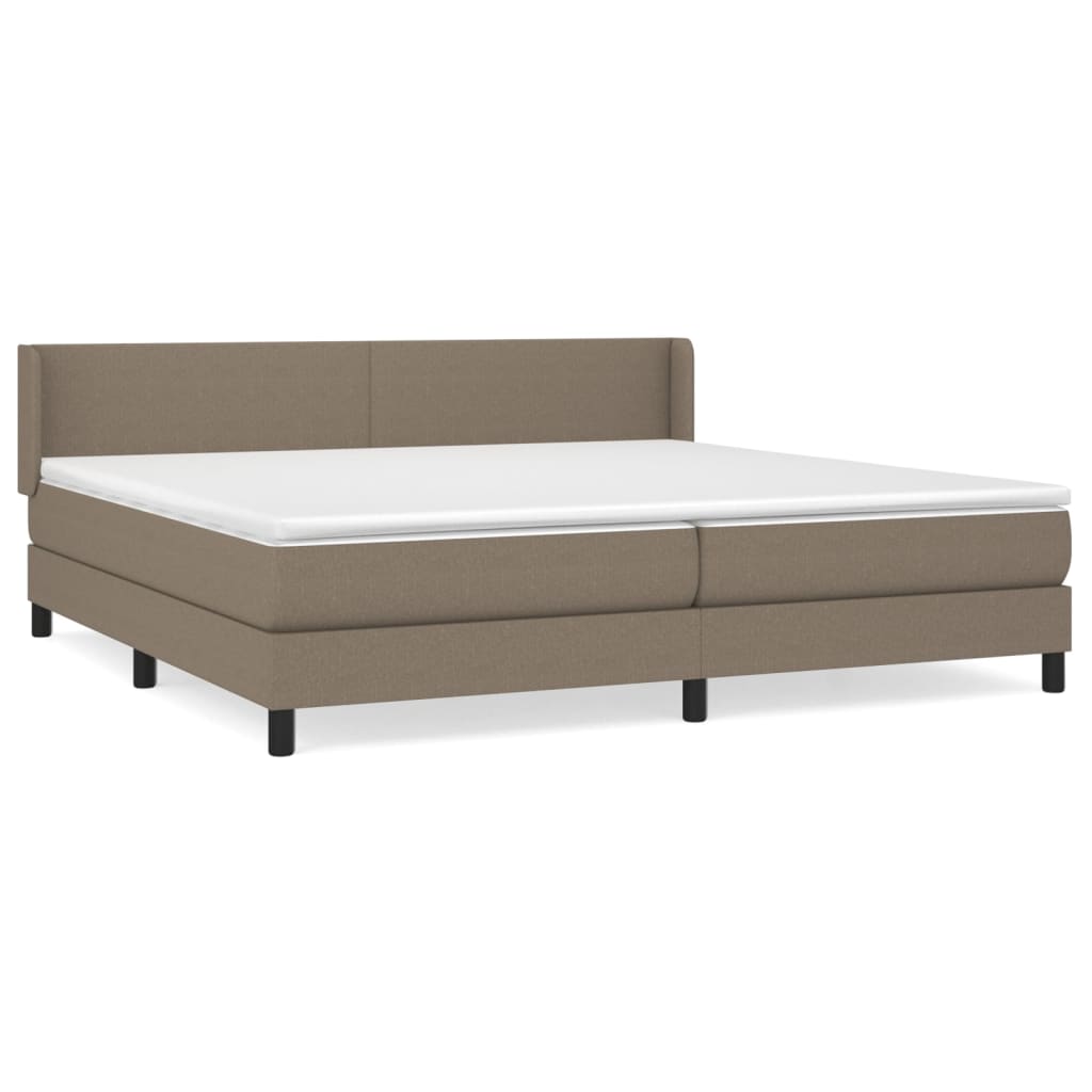 Box Spring Postel S Matrací Taupe 200X200 Cm Textil