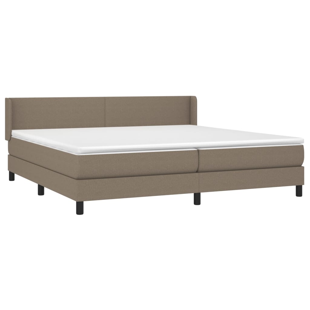 Box Spring Postel S Matrací Taupe 200X200 Cm Textil