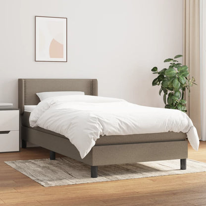 Box Spring Postel S Matrací Taupe 90X190 Cm Textil