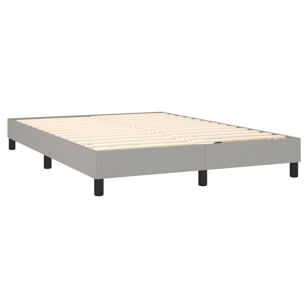 Box Spring Postel S Matrací Textil Světle Šedá
