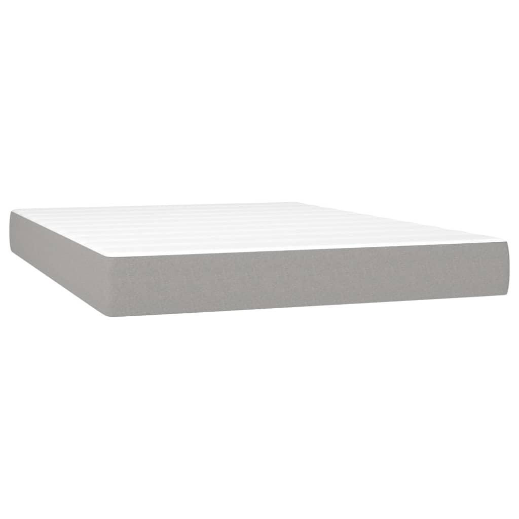 Box Spring Postel S Matrací Textil Světle Šedá