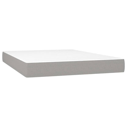Box Spring Postel S Matrací Textil Světle Šedá