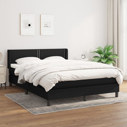 Box Spring Postel S Matrací Černá Textil Černá