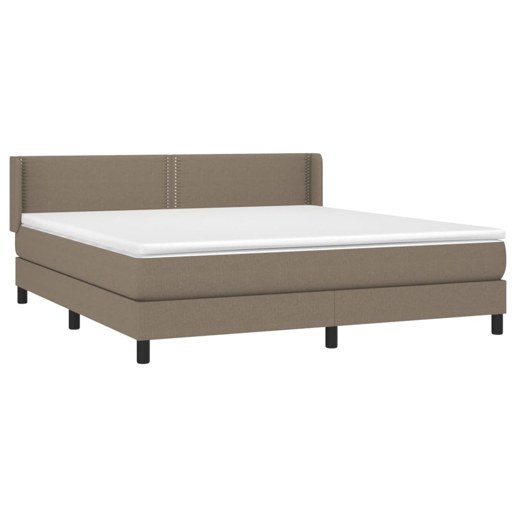 Box Spring Postel S Matrací Taupe 180X200 Cm Textil