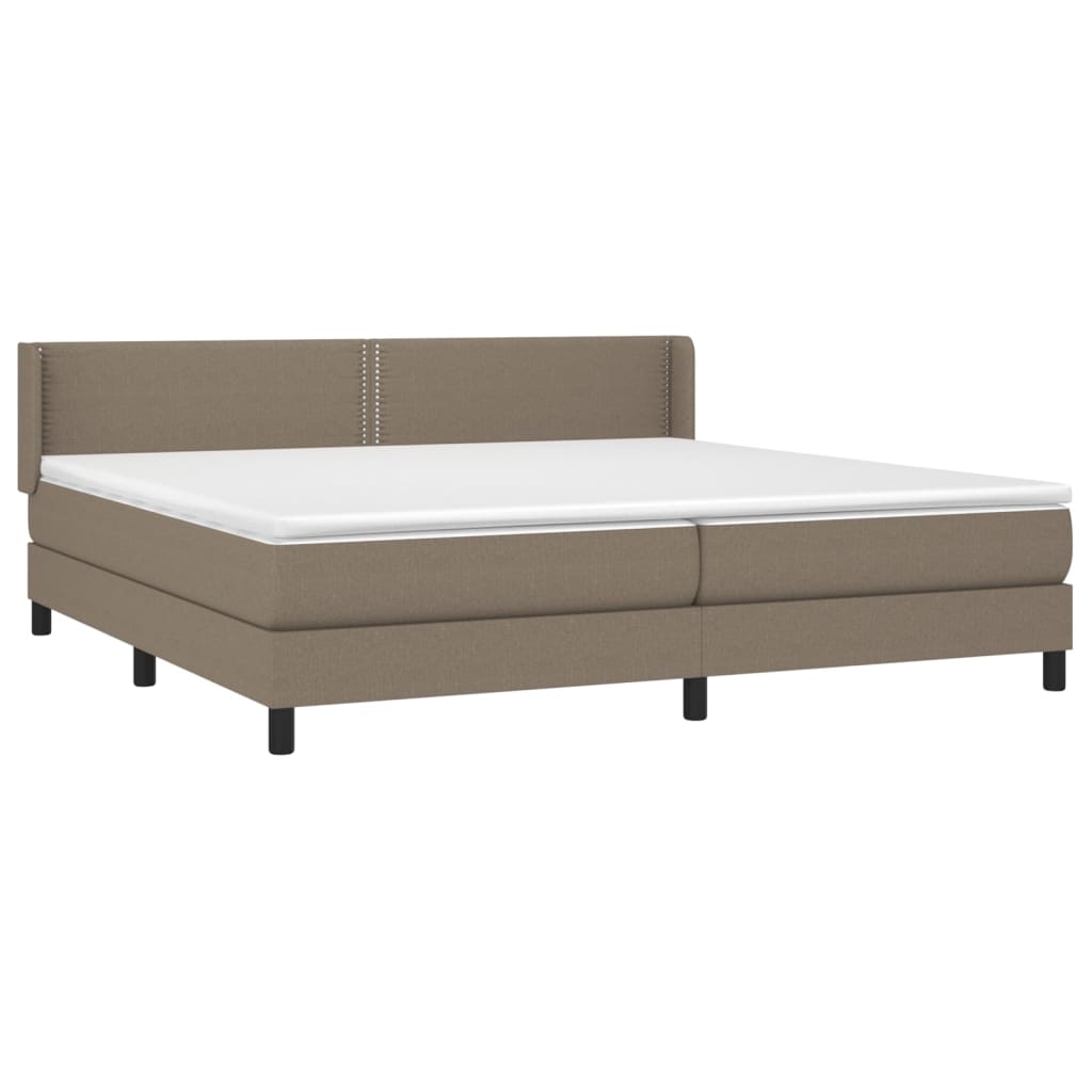 Box Spring Postel S Matrací Taupe 200X200 Cm Textil