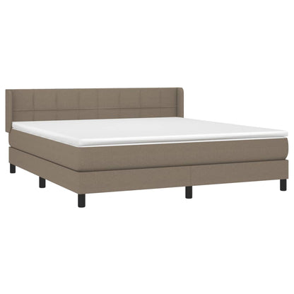 Box Spring Postel S Matrací Taupe 180X200 Cm Textil