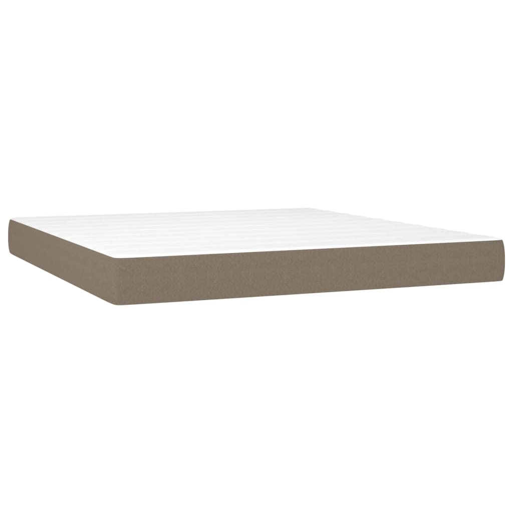Box Spring Postel S Matrací Taupe 180X200 Cm Textil
