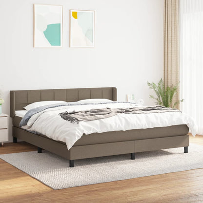 Box Spring Postel S Matrací Taupe 180X200 Cm Textil