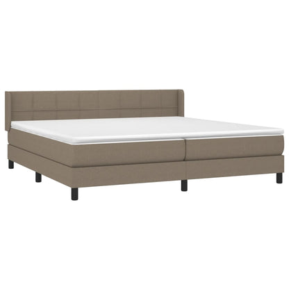 Box Spring Postel S Matrací Taupe 200X200 Cm Textil