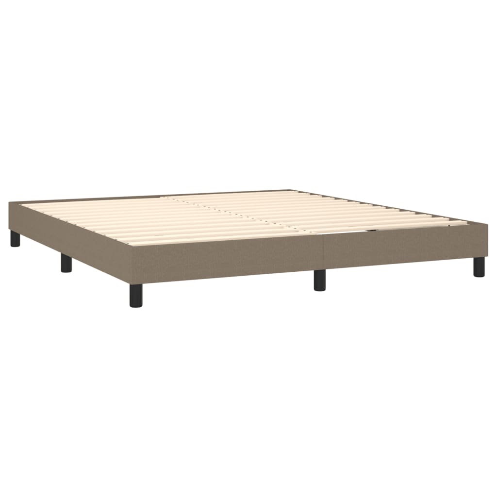 Box Spring Postel S Matrací Taupe 180X200 Cm Textil