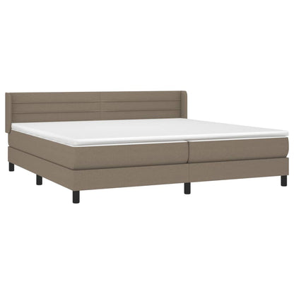 Box Spring Postel S Matrací Taupe 200X200 Cm Textil