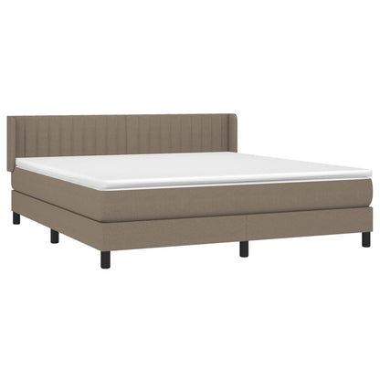 Box Spring Postel S Matrací Taupe 160X200 Cm Textil