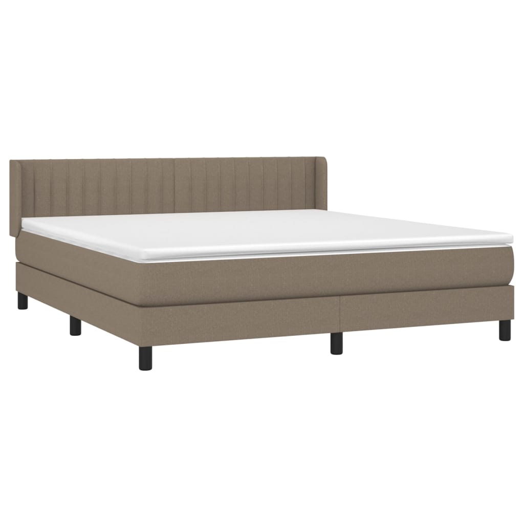 Box Spring Postel S Matrací Taupe 180X200 Cm Textil