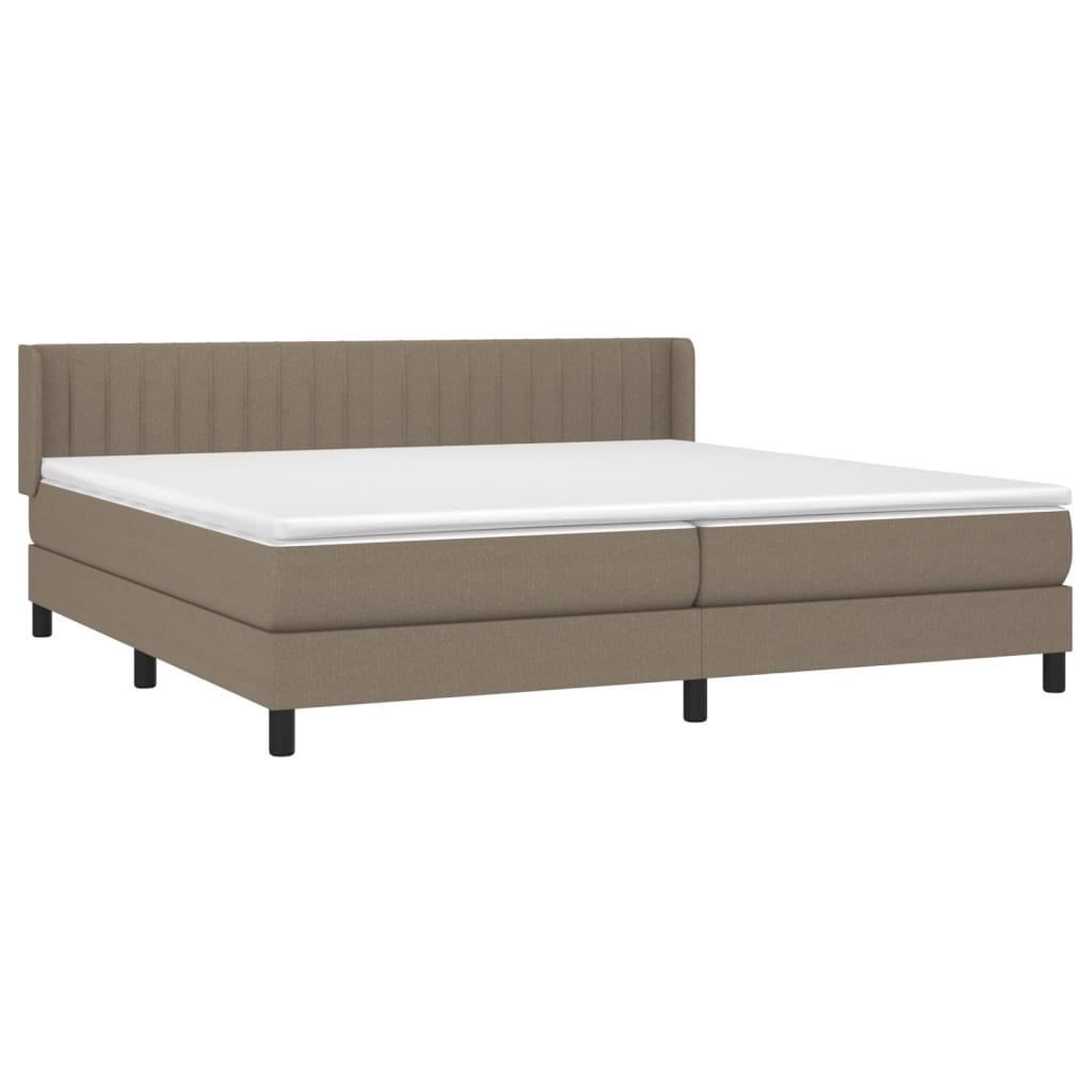 Box Spring Postel S Matrací Taupe 200X200 Cm Textil