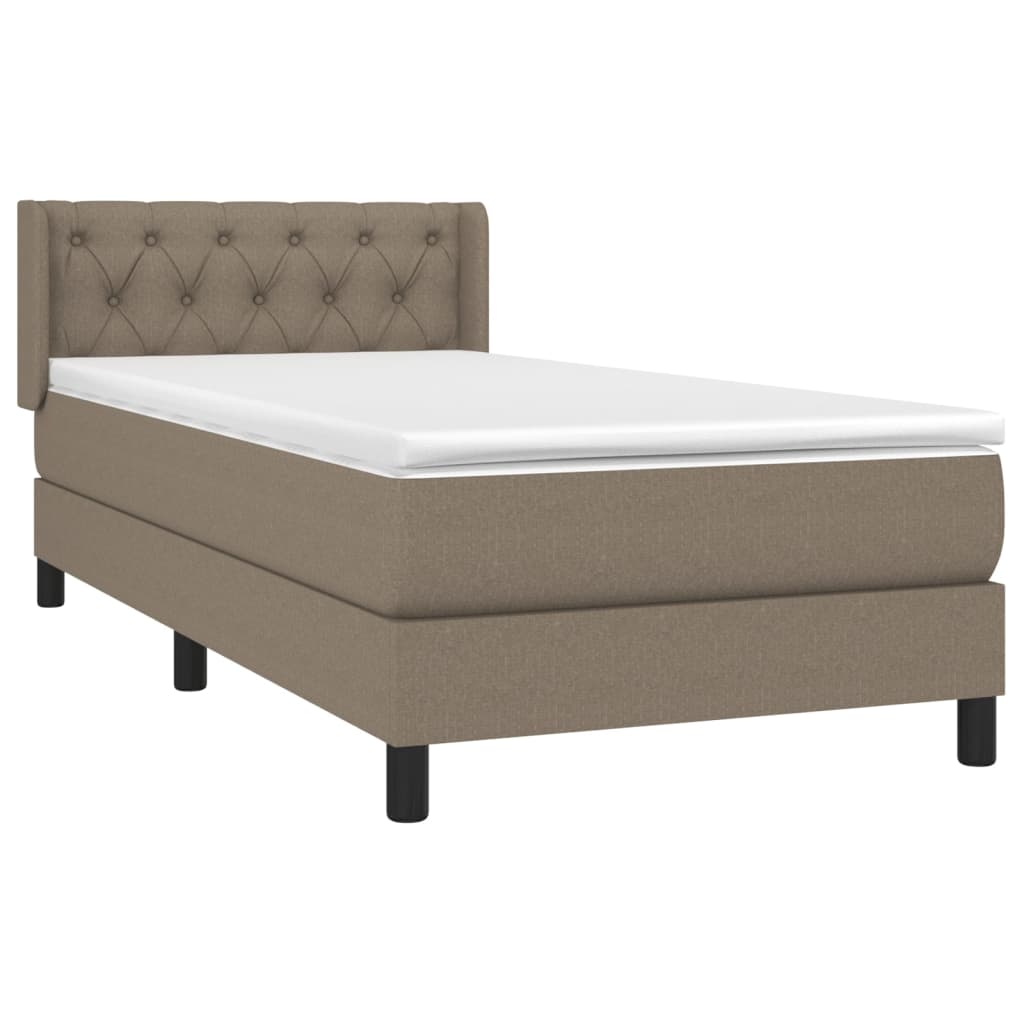 Box Spring Postel S Matrací Taupe 80X200 Cm Textil