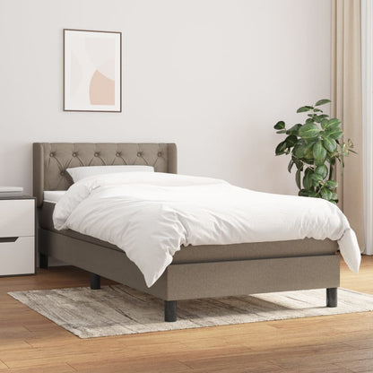 Box Spring Postel S Matrací Taupe 80X200 Cm Textil