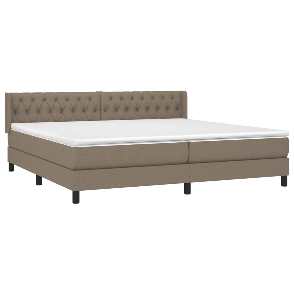 Box Spring Postel S Matrací Taupe 200X200 Cm Textil