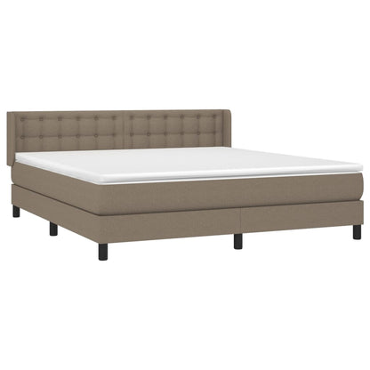Box Spring Postel S Matrací Taupe 160X200 Cm Textil