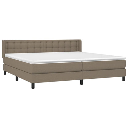 Box Spring Postel S Matrací Taupe 200X200 Cm Textil