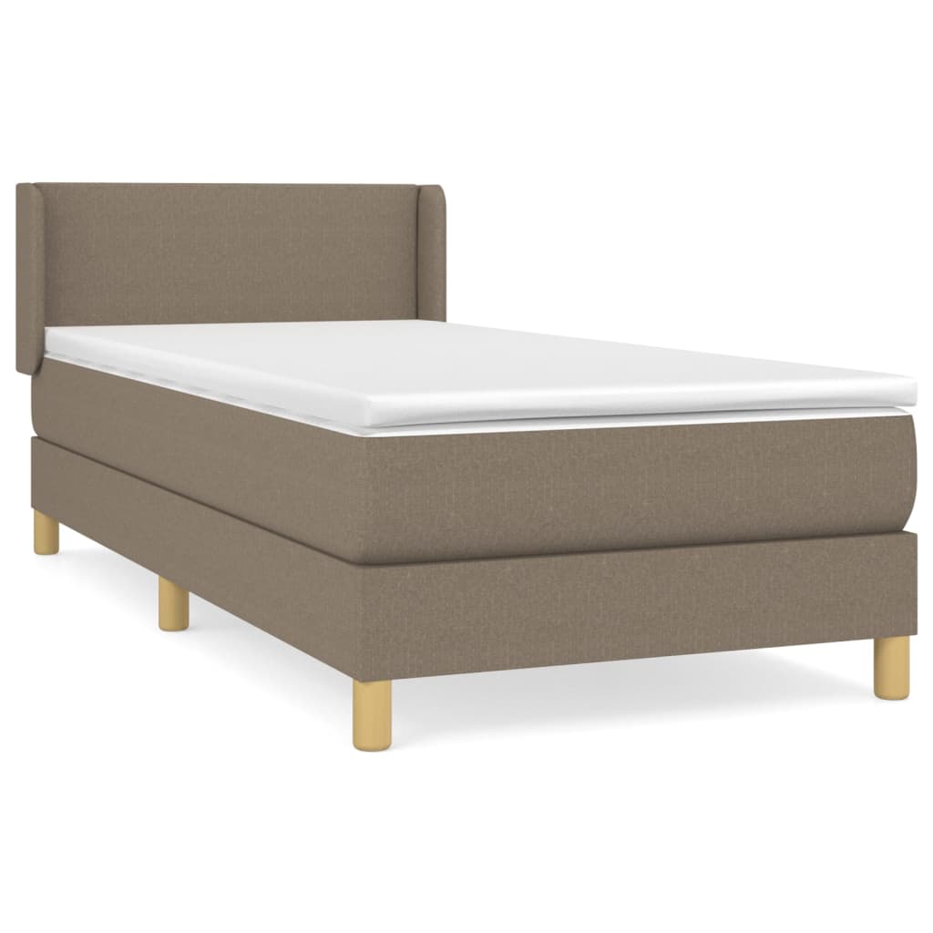 Box Spring Postel S Matrací Taupe 90X190 Cm Textil