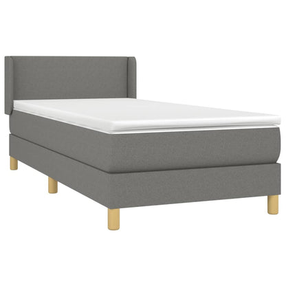 Box Spring Postel S Matrací Textil Tmavě Šedá