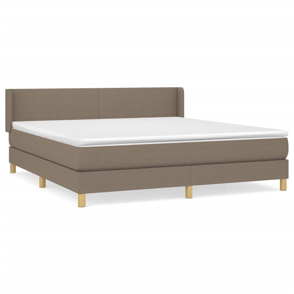 Box Spring Postel S Matrací Taupe 160X200 Cm Textil
