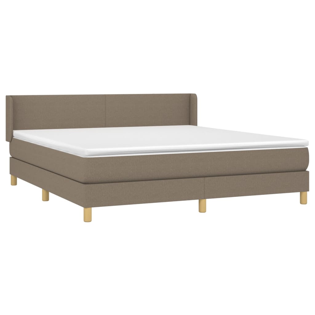 Box Spring Postel S Matrací Taupe 180X200 Cm Textil