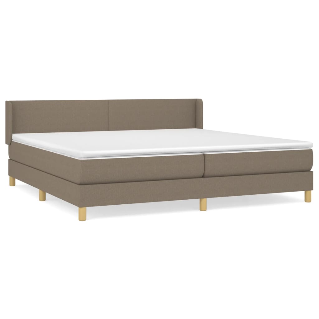 Box Spring Postel S Matrací Taupe 200X200 Cm Textil