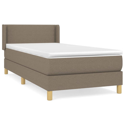 Box Spring Postel S Matrací Taupe 90X200 Cm Textil