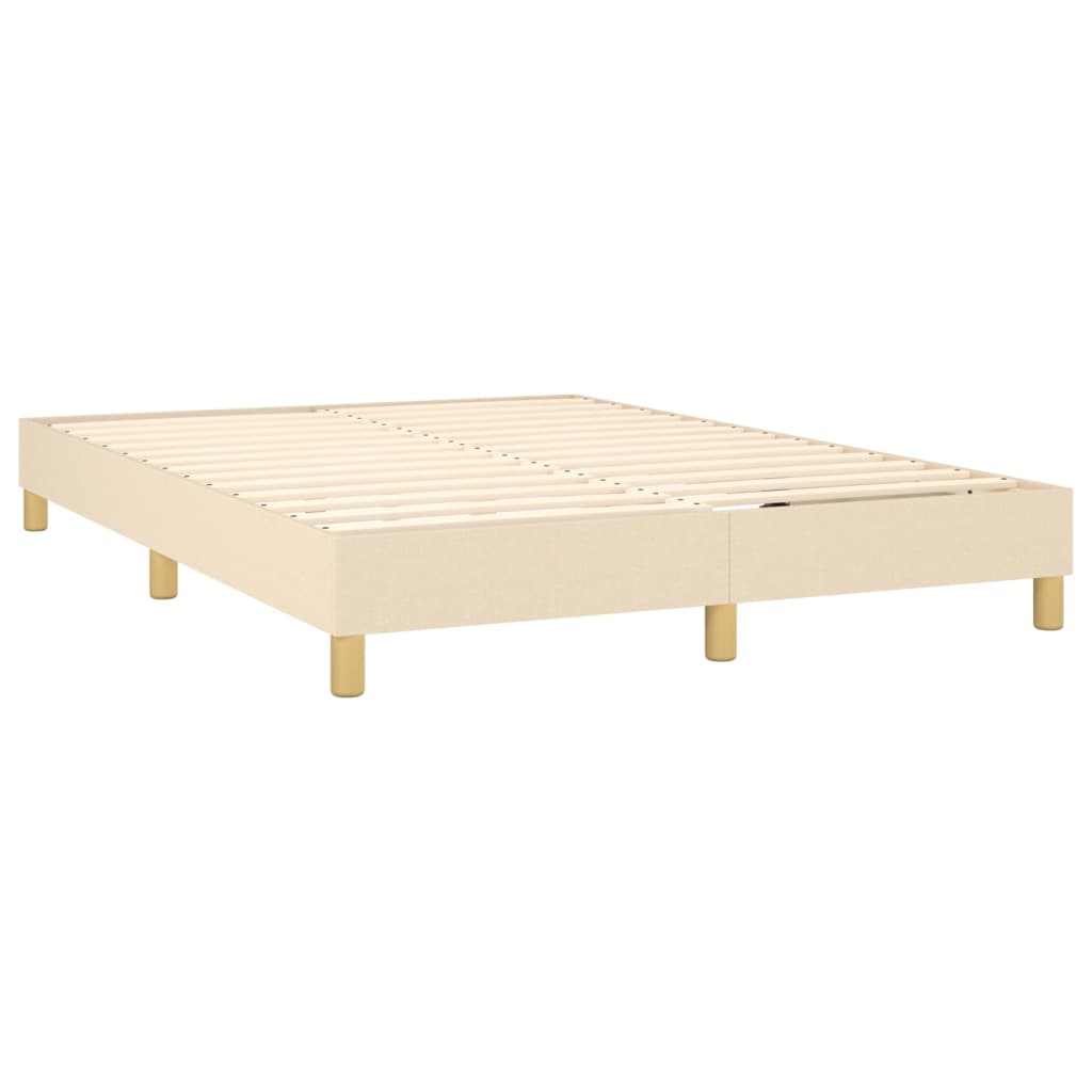 Box Spring Postel S Matrací Textil Krémová
