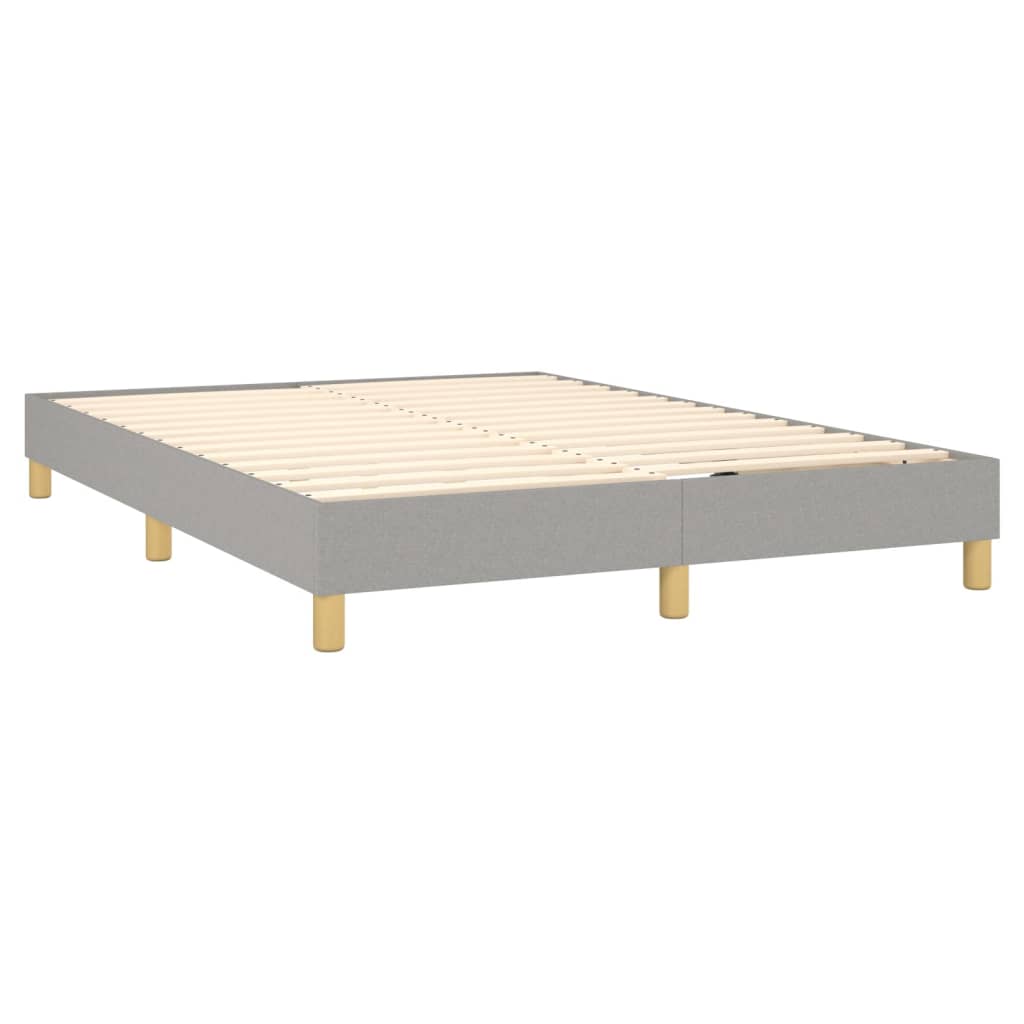 Box Spring Postel S Matrací Textil Světle Šedá