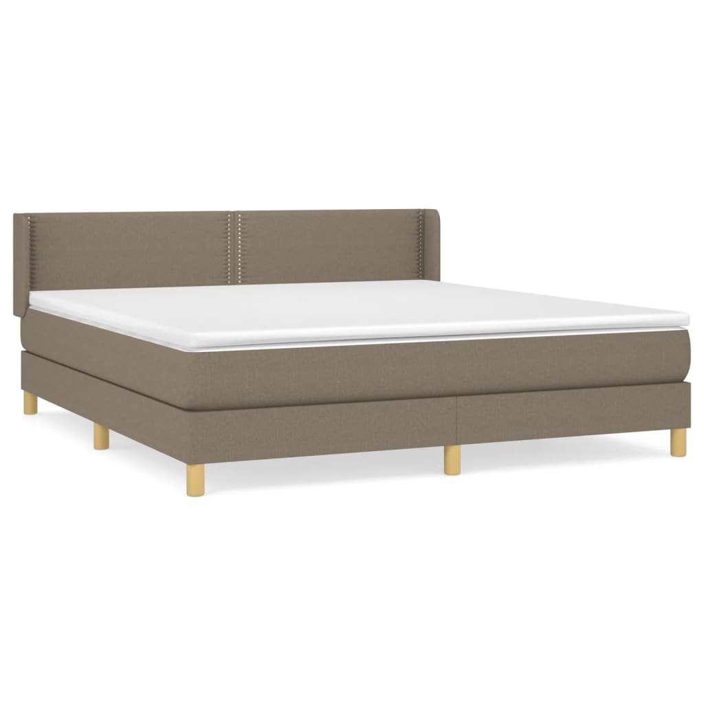 Box Spring Postel S Matrací Taupe 180X200 Cm Textil