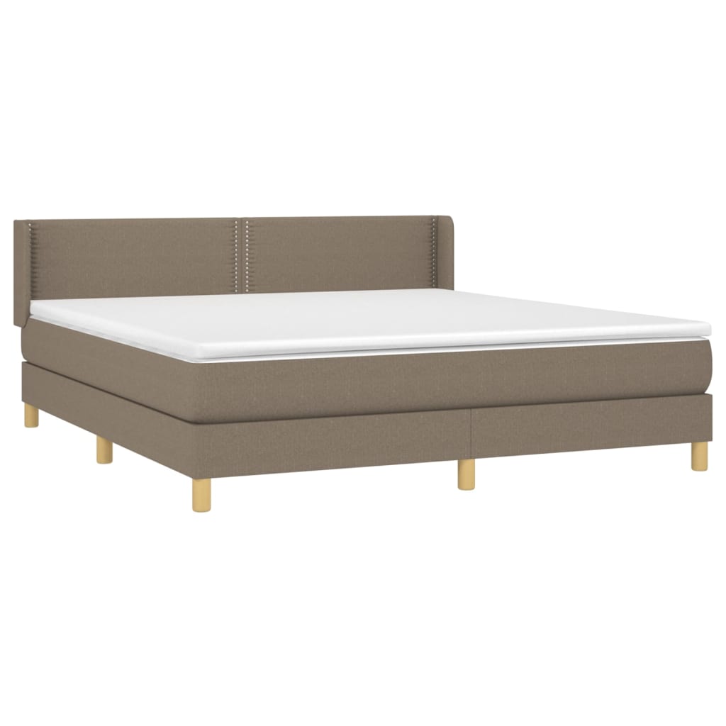 Box Spring Postel S Matrací Taupe 180X200 Cm Textil