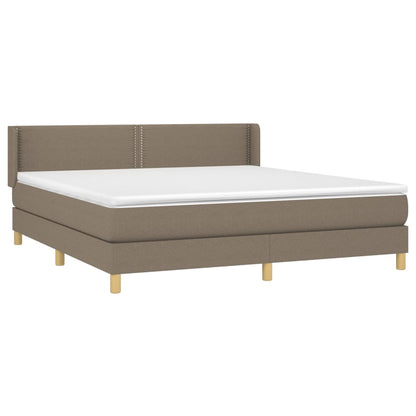 Box Spring Postel S Matrací Taupe 180X200 Cm Textil