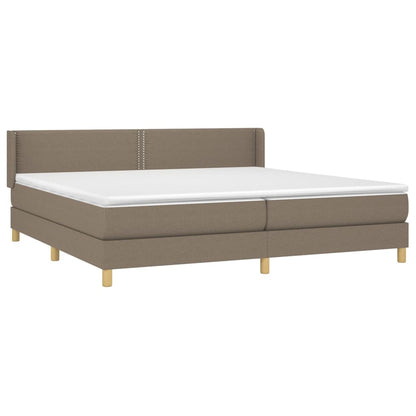 Box Spring Postel S Matrací Taupe 200X200 Cm Textil