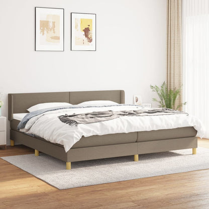Box Spring Postel S Matrací Taupe 200X200 Cm Textil
