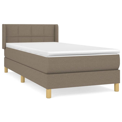 Box Spring Postel S Matrací Taupe 100 X 200 Cm Textil