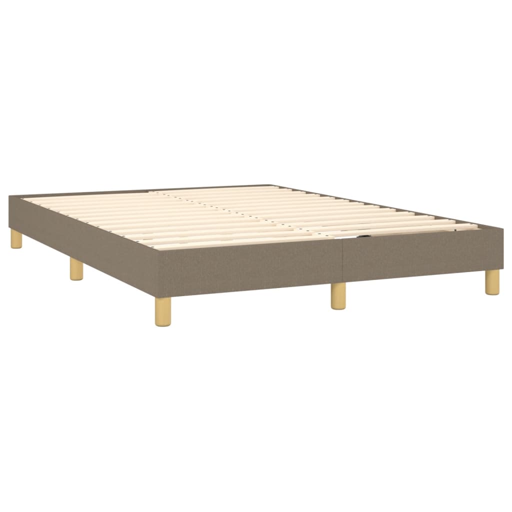Box Spring Postel S Matrací Taupe 140X200 Cm Textil